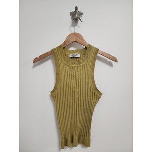 Revival Boutique green ribbed tank top M